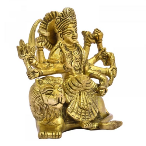 Nava Durgaa,Mahadevi,Katyayani,Mahadevi,Durga ma,Ambika,Chandi,Eight Arms Durga Sitting On Lion