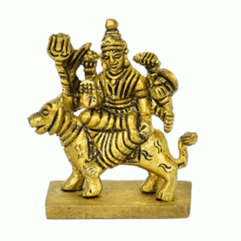Nava Durgaa,Mahadevi,Katyayani,Mahadevi,Durga ma,Ambika,Chandi,Goddess Durga On Lion(Small)