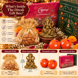 Brass Ganesha Diwali Gift Hamper with Almond Potli & Scented Candles