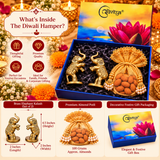 Diwali Gift Hamper with Brass Elephant Pair & Almond Potli | Luxury Festive Gift Box for Home Décor & Corporate Gifting