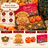 Premium Diwali Gift Hamper with Brass Lotus Diyas & Almonds | A Gift of Light, Prosperity & Celebration