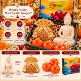 Diwali Gift Hamper Featuring Buddha Showpiece, Almond Potli & Candles