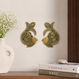 Fish Shubh Labh Brass Wall Hanging Pair