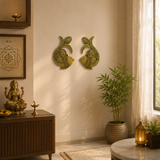 Fish Shubh Labh Brass Wall Hanging Pair
