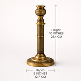 French Candle Stand in Brass for Table Decor (Set of 2) | 10 Inch