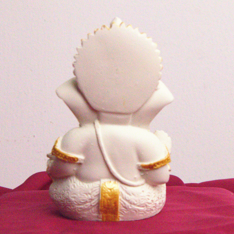 Resin White  Ganesha Statue (Small)