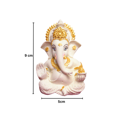 Resin White  Ganesha Statue (Small)