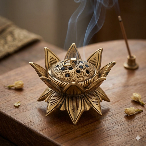 Brass Lotus Loban/Dhoop Dani