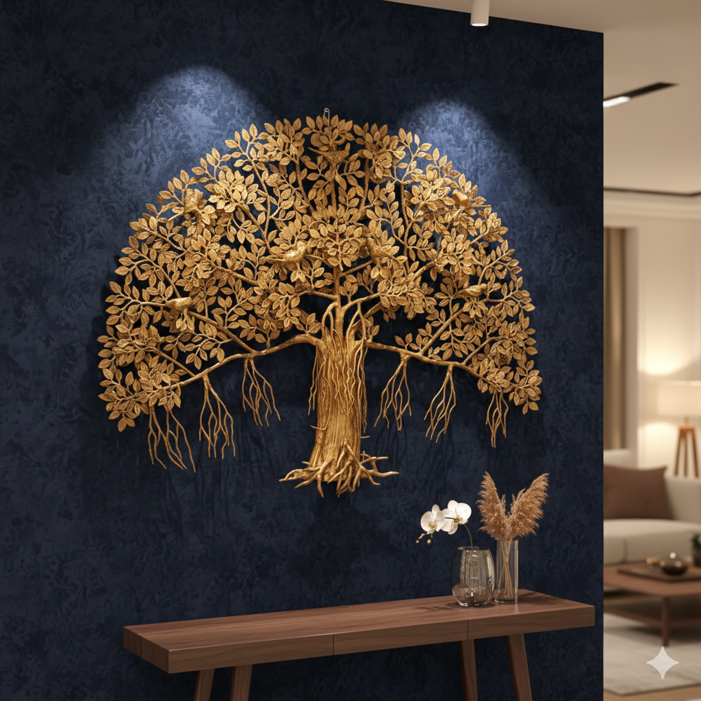 Brass Large Wall Hanging Tree