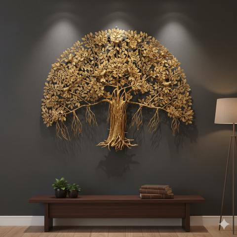 Brass Large Wall Hanging Tree
