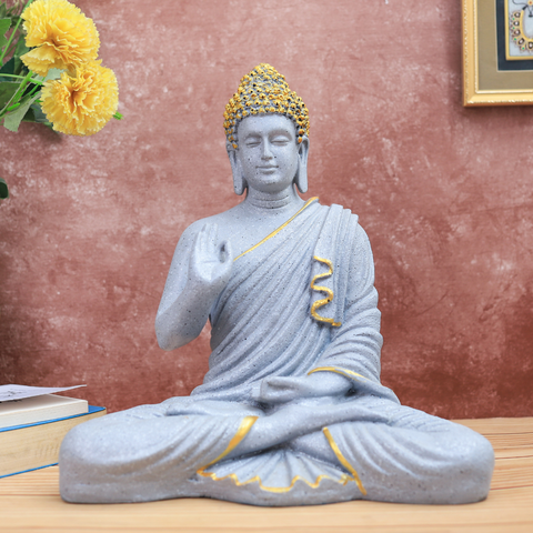 Resin Grey Buddha Statue