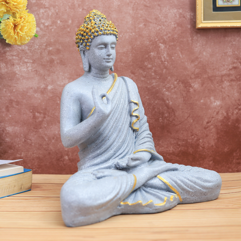 Resin Grey Buddha Statue