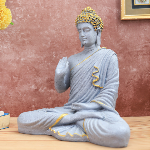 Resin Grey Buddha Statue