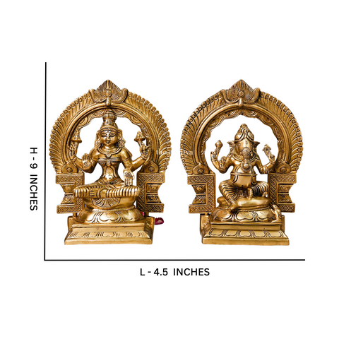 Vighneswari,Vakratund Laksmi,Ganesh Laxmi, Lambodari Lakshmi,Ekadanta Laksmi,Brass Laxmi Ganesh with Curved Ring