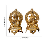 Vighneswari,Vakratund Laksmi,Ganesh Laxmi, Lambodari Lakshmi,Ekadanta Laksmi,Brass Ganesh Lakshmi on Chowki Large