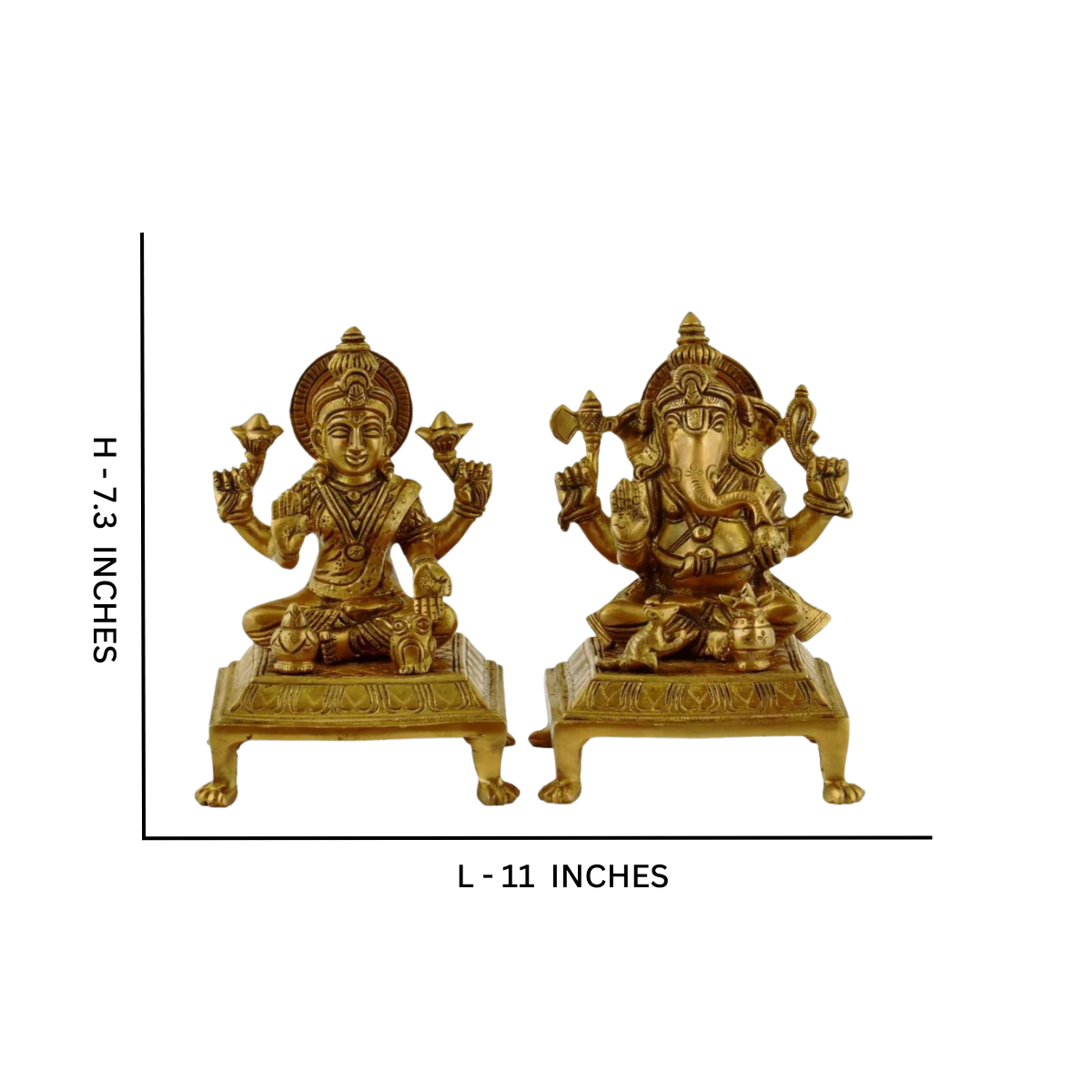 Vighneswari,Vakratund Laksmi,Ganesh Laxmi , Lambodari Lakshmi,Brass Laxmi Ganesha Pair on Chowki