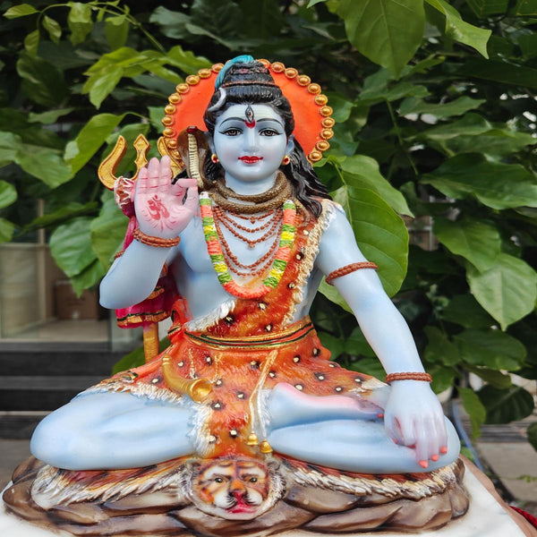 MARBLE LORD SHIVA STATUE WITH TRIDENT