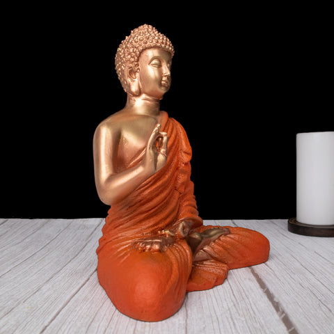 Resin Blessing Orange  Buddha Statue