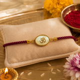 Om Symbol Rakhi with Adjustable Twisted Thread for Raksha Bandhan with Roli Chawal