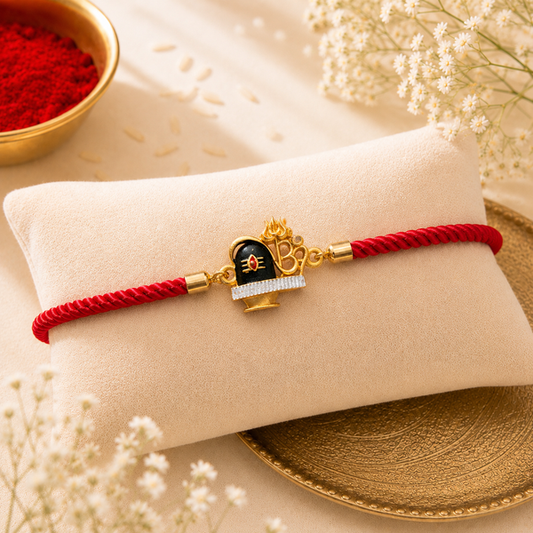Divine Shivling Om Rakhi with Braided Adjustable Thread