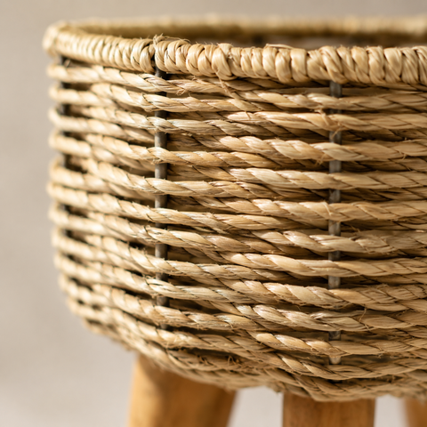 Jute Planter -  medium large with Wooden Stand