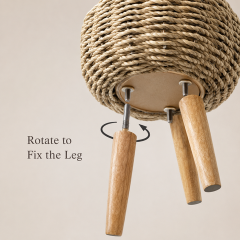 Jute Planter -  medium large with Wooden Stand