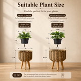 Jute Planter with Legs - Set of Two