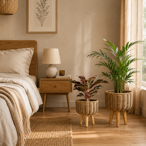 Jute Planter with Legs - Set of Two