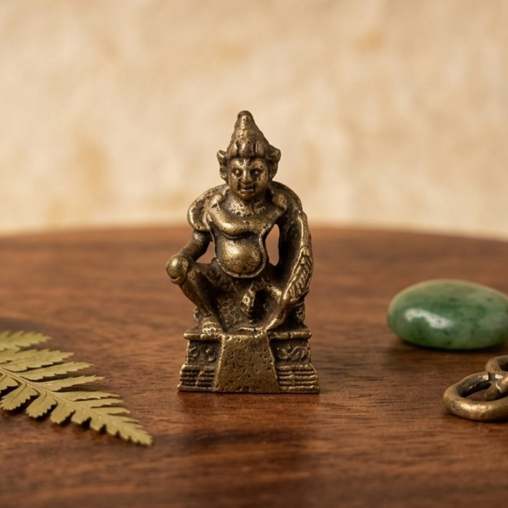 Kuber Brass Miniature Statue for Home & Temple – 1.5 Inch