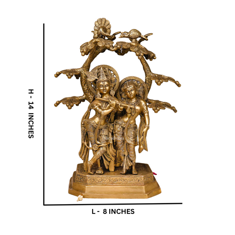 Radheshyaam,Madhavrada,Radha-Krishna,Yamunakrrishna,Brass Radha Krishna Under Sacred Tree