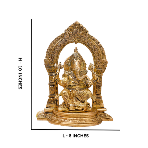 Vinayak,Vigneshwara,Vakratunda,Ganapati,Gajanand,Ganesha ,Chaturbhuja Lord Ganesha Seated on Throne