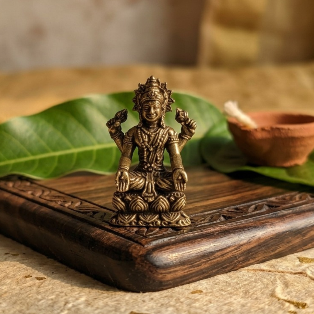 Lakshmi Brass Miniature Statue – 1.3 Inch