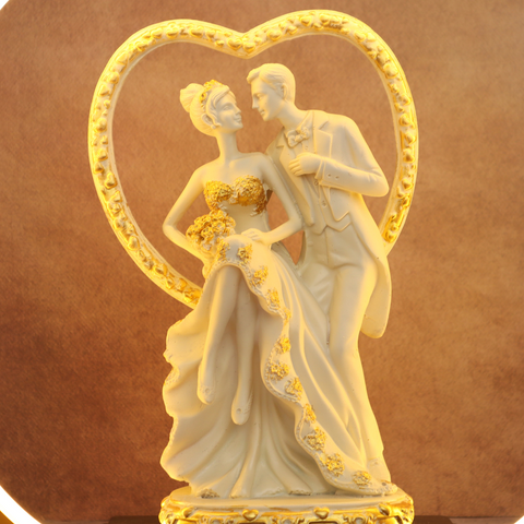 Resin Love Couple Dancing statue with Light