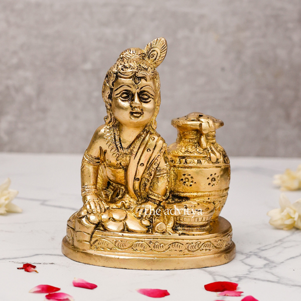 Lord Krishna Murti Bala Gopal With Makhan