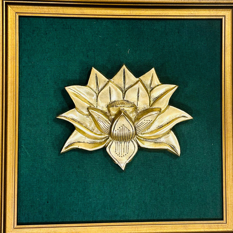Brass Lotus Wall Hanging With Frame