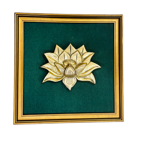 Brass Lotus Wall Hanging With Frame