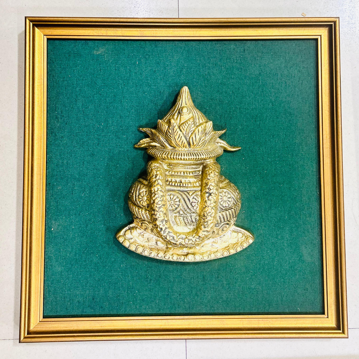 Brass Kalash Wall Hanging With Frame
