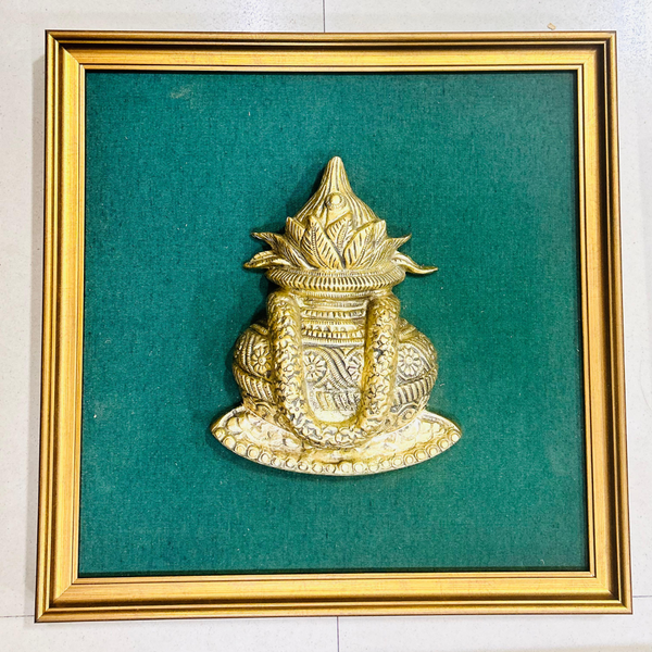 Brass Kalash Wall Hanging With Frame