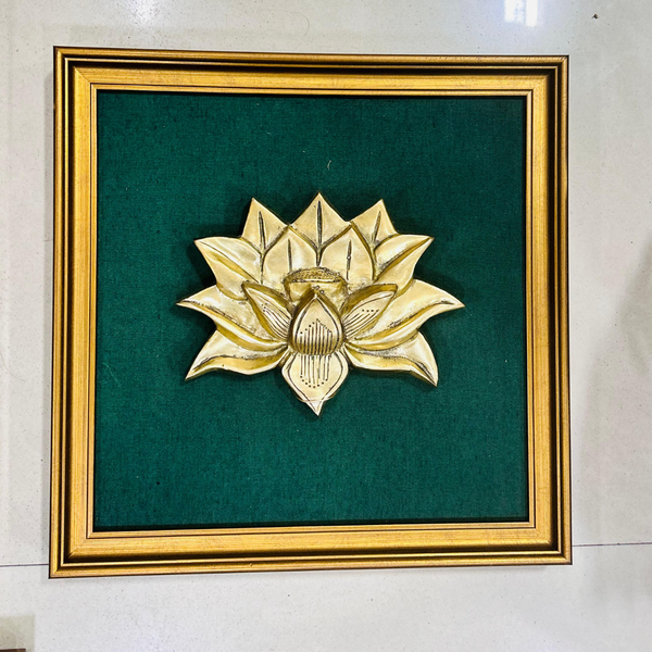 Brass Lotus Wall Hanging With Frame