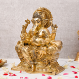 Vinayak,Vigneshwara,Vakratunda,Ganapati,Gajanand,Ganesha ,Brass Raja Ganesha Statue