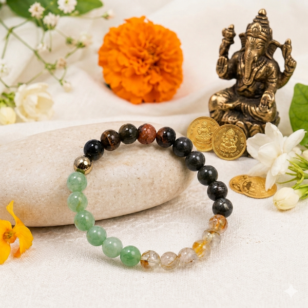 Money Magnet Natural Multi Stone Bracelet to Attract Abundance & Prosperity