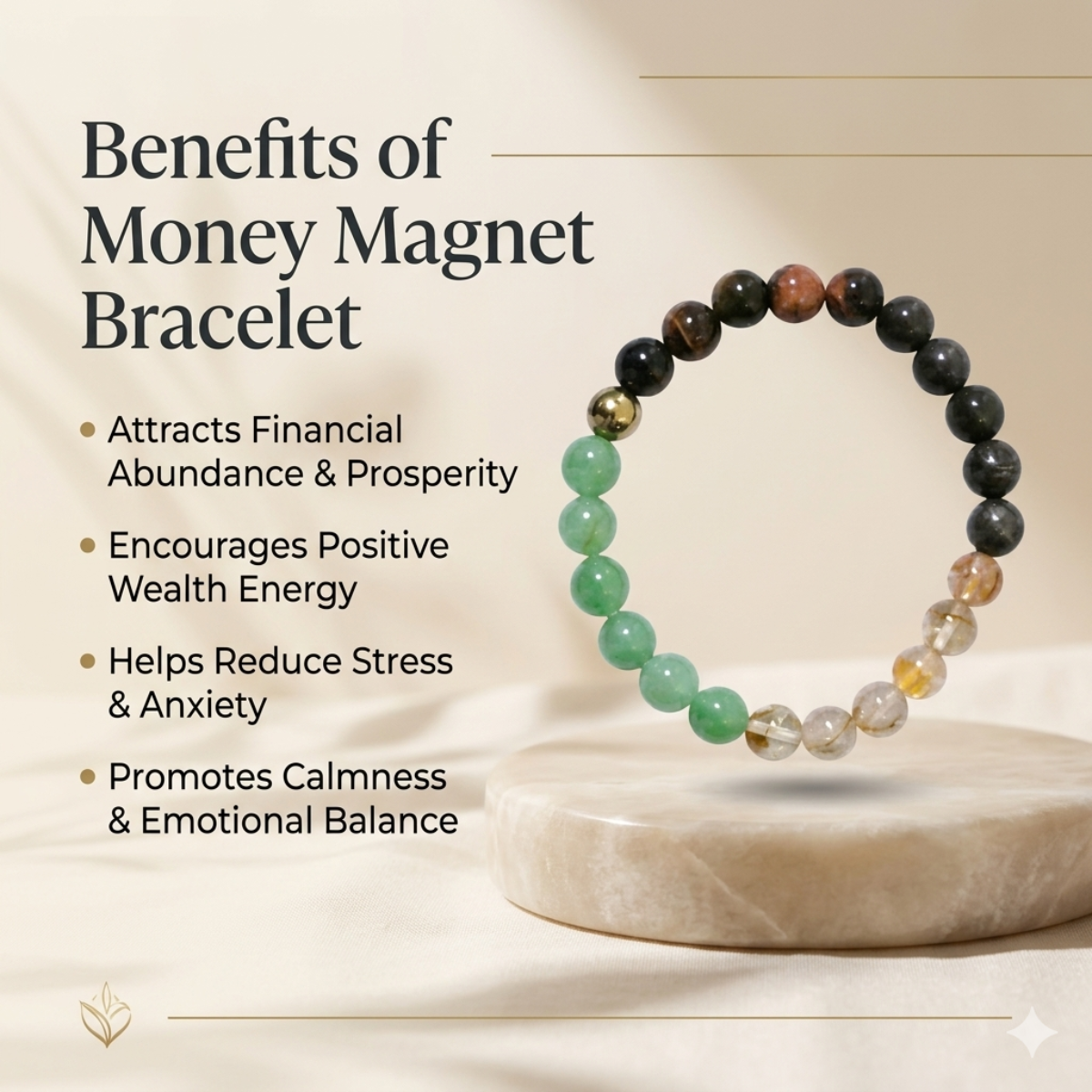 Money Magnet Natural Multi Stone Bracelet to Attract Abundance & Prosperity