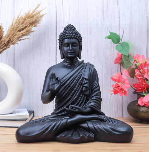 Resin Black Buddha Statue