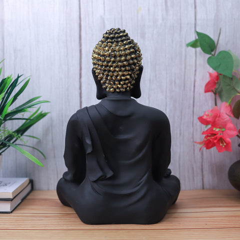 Resin Medium Black Buddha Statue