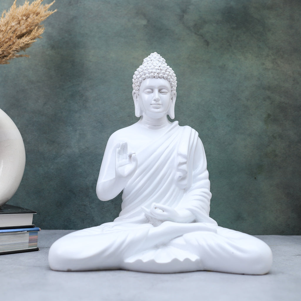 Resin White Buddha Statue