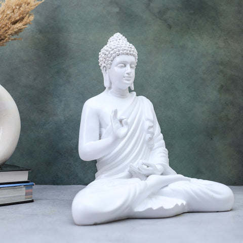 Resin White Buddha Statue