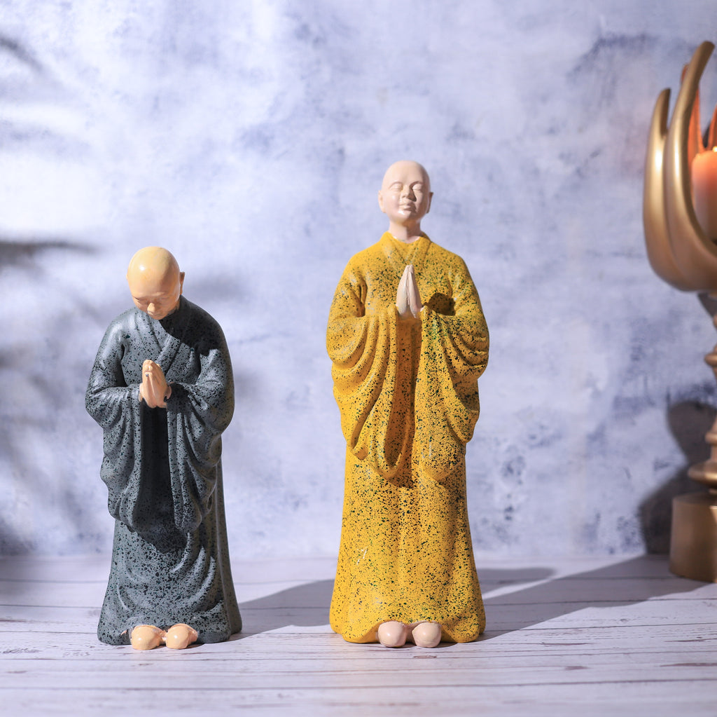 Resin Monk Pair Statue