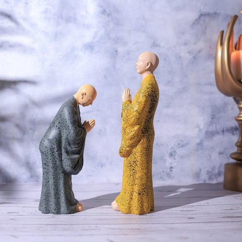 Resin Monk Pair Statue