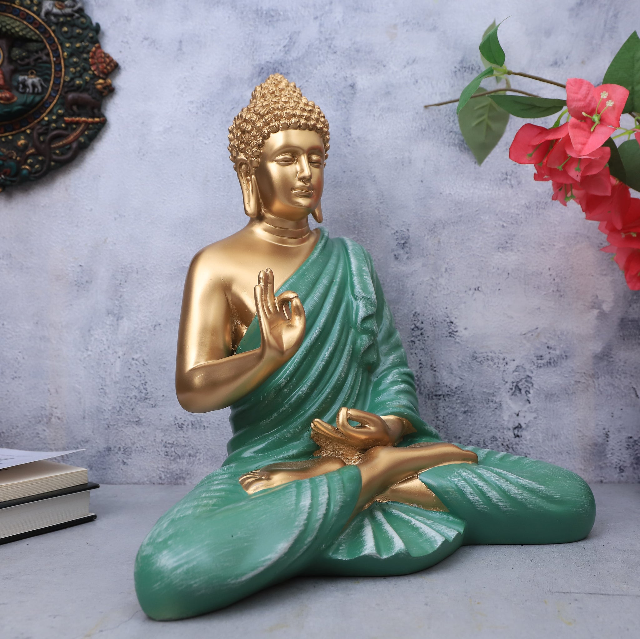 Polymarble Sea Green Buddha Statue