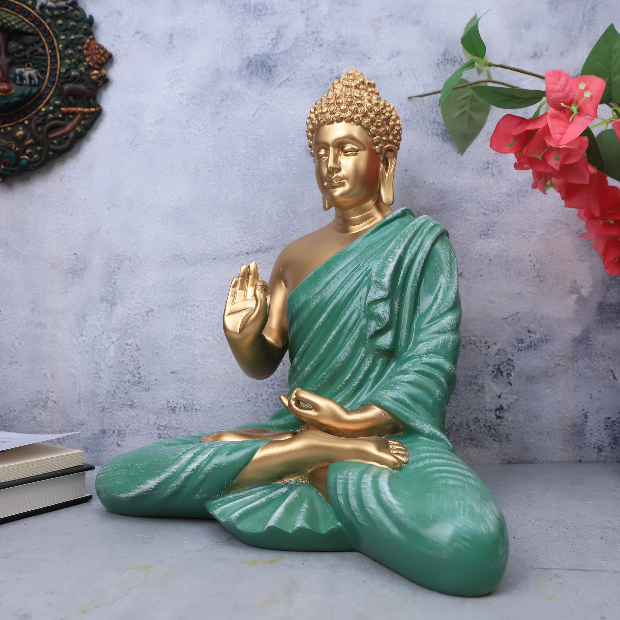Polymarble Sea Green Buddha Statue